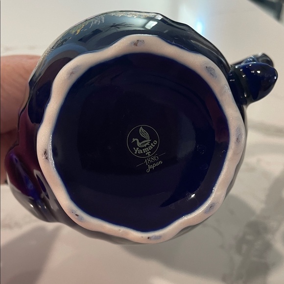 Vintage Yamato Japanese Cobalt Blue Porcelain Tea Set for 6 - Picture 13 of 16